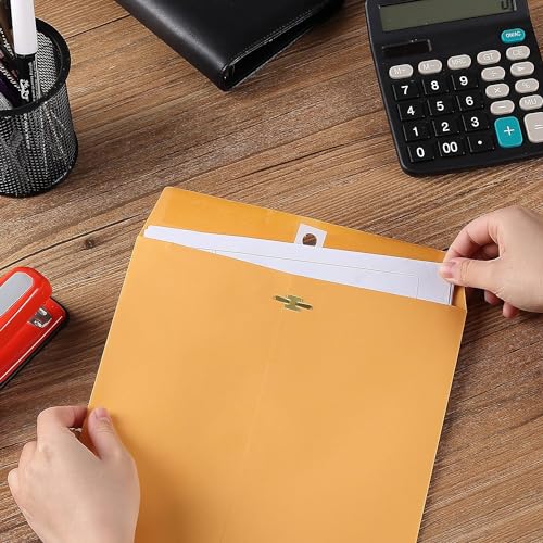 The Office-Pros 11.5" x 14.5" Brown Clasp Envelopes with Metal Closure, Pack of 5