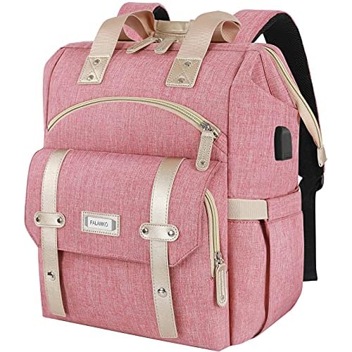 FALANKO Laptop Backpack for Women,Large Computer Backpack Fits up to 17 Inch Laptop with USB Charging Port RFID Anti Theft Water Resistant Travel purse Casual Bookbag Teacher/work/nurse/Doctor