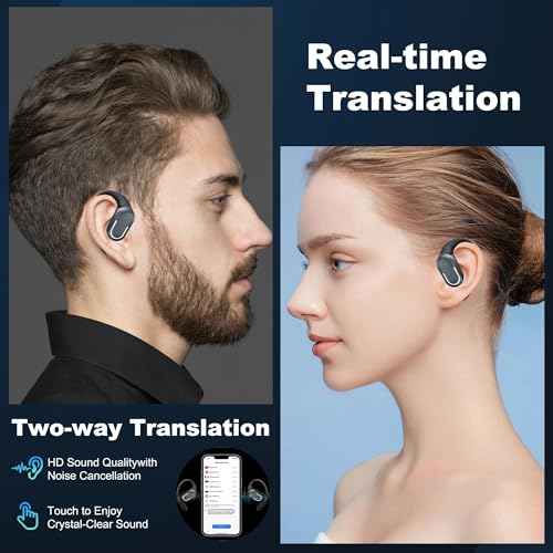 Wireless Earbuds Translation Earbuds Real Time with 144 Languages, OWS 3 in 1 Ai Translator Earbuds with HD Sound, Long-Lasting Battery, IPX5 Waterproof Bluetooth Headphones for Sports/Travel, Black