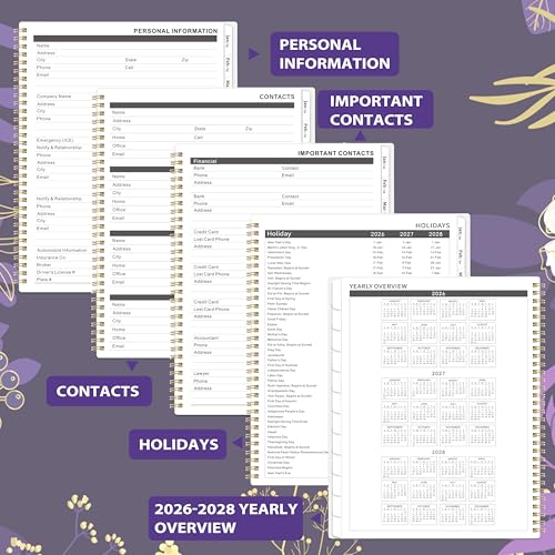 2026-2027 Monthly Planner - 2 Year Monthly Planner/Calendar 2026-2027, Jan 2026 - Dec 2027, 11" x 9", 24 Months, Tabs, Back Pocket, Holidays, Twin-Wire Binding, Note Pages
