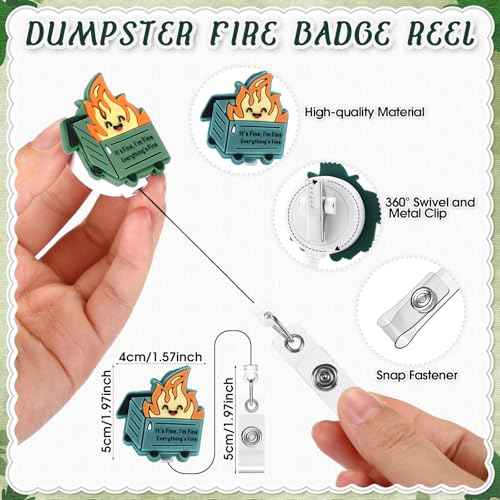 48 Sets Dumpster Fire Gifts Nurse Practitioner Appreciation Funny Ballpoint Pens Badge Reel Retractable Bookmarks Rad Tech Week Gifts for Nurse Practitioner Staff Coworkers Christmas Party Favors