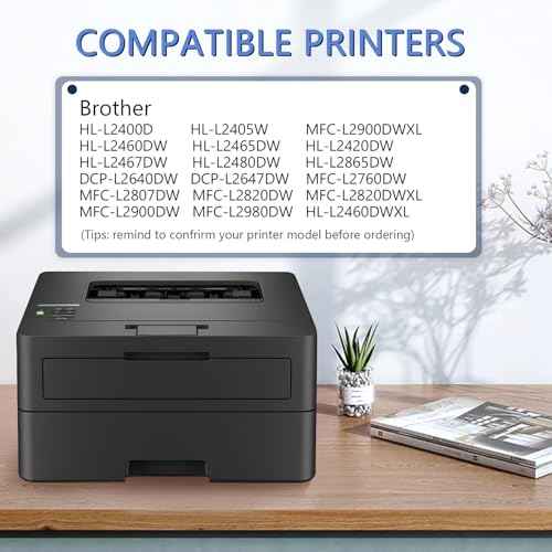 TN830XL Toner Cartridge(with Chip) 1 Pack Black Compatible with Brother TN830XL Toner Cartridge, Working with HL-L2460DW MFC-L2820DW MFC-L2820DWXL HL-L2400D HL-L2405W DCP-L2640DW HL-L2480DW Printer