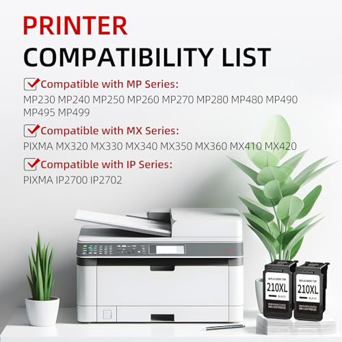 myCartridge 210XL Black Remanufactured Ink Cartridge Replacement for Canon PIXMA MP490 MP495 MP250 Printer 210XL Ink (2 Pack)