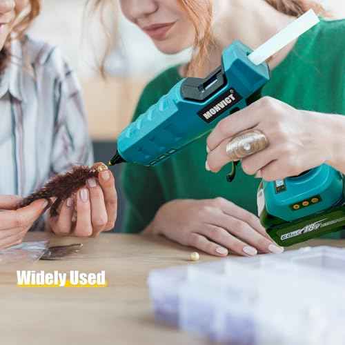 MONVICT 100W Cordless Glue Gun for Makita 18V Battery, Upgraded Digital Temperature Adjustable Handheld Electric Power Full Size Heavy Duty Hot Glue Gun with 10 Glue Sticks (Battery Not Included)
