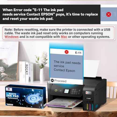 Waste Ink Pad Replacement with Reset Software Compatible Replacement for E Pson ET-2850 ET-2760 ET-2750 ET-2700 ET2850 ET2760 ET2750 ET2700 2850 Printer, Maintenance Box with Reset Software