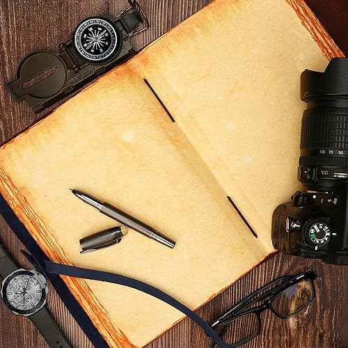 LUXEORIA Heart Journal for Women and Men, Handcrafted Leather Journal for Writing Womens, Sketchbook, Travel Diary with Unlined Deckle Paper, Dark Blue 8x13