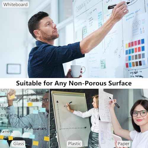 SFAIH Fine Tip Dry Erase Markers - 144 Pack Black Whiteboard Erasable Markers Bulk for Kids Adults, Ideal for Classroom School Office Home Use on White Board, Non-Toxic Easy Clean