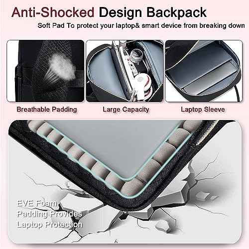 Weitars Lunch Backpack for Women,15.6 Inch Laptop Backpacks Travel Backpack for Women,Work Back pack,Teacher Nurse Back pack Insulated Lunchbox Backpacks