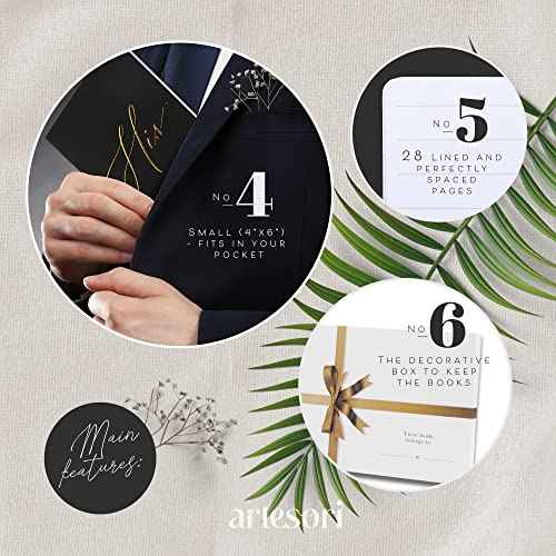 ARTESORI Wedding Vow Books His & Hers - Wedding Registry Gifts Ideas for Bride & Groom, Vow Books for Wedding - Soft-Touch, Gold-Foiled, 28 Lined Pages Vow Book for Her & Him [Ivory & Terracotta]