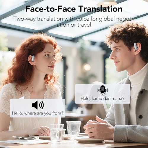 MINISO X28 AI Translation Earbuds Real Time 135 Language Translator Earbuds Wireless Bluetooth 5.4 Open Ear Headphones Translation Music Calls Earphones fit iOS & Android for Travel Business Learning