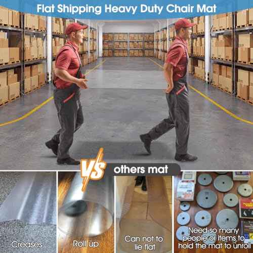 Office Chair Mat for Carpet,Heavy Duty Desk Chair Floor Mat for Carpet Hardwood Floor Clear 48x32 Inches 2 * 3 Rectangle