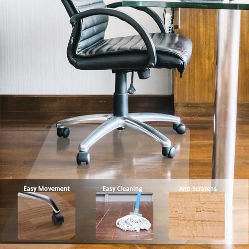 Clear Office Chair Mat for Hardwood, Gaming Chair Mats, Rectangular Chair Mat for Hard Floors, Desk Protection Mats, Non-Slip and Easy Cleaning (45"¡¿ 53")