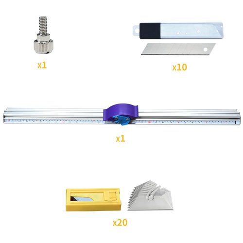 Teinfice 27 1/2" Manual Paper Cutter with Dual Measurement Ruler, Sliding Trimmer for Foam Board, Photos, PVC Film & PET Sheets, 30 Spare Blades Included