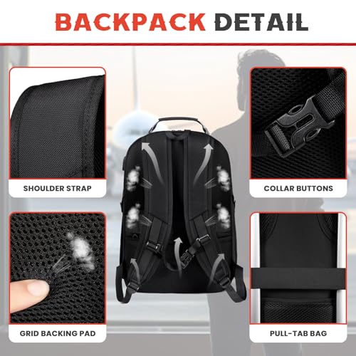 Extra Large Travel Laptop Backpack,18.4 inch XXXL Gaming Backpack, TSA Friendly College Daypack Big Capacity Heavy Duty Business Suitcase Daypack Bag USB Port for Men/Women-Black