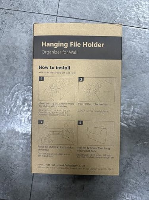 YOHOM Adhesive File Holder Door Mount Mail Magazine Organizer, Office Wall Mount Single Pocket, Gray