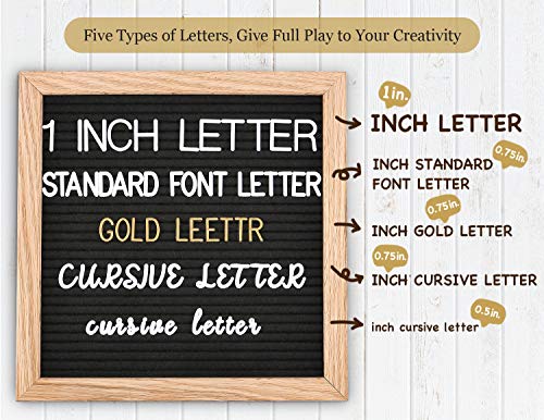 Black Felt Letter Board 10x10in with Pre-Cut 725 Letters & Stand - Baby & Classroom Decor