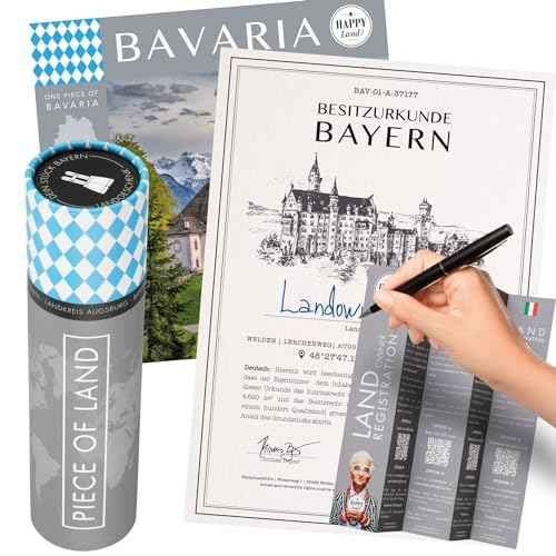 happylandgifts¢ç Real Piece of Bavaria | Unusual Gift | Blank Certificate to Write in The Name of Your Choice | Certificate Roll | Bavarian Gifts