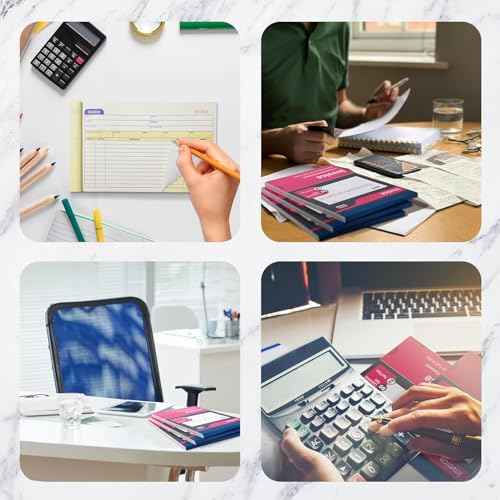 XKDOUS 2 Pack Invoice Book, 2-Part Carbonless, 5-9/16" x 8-7/16" Invoice Receipt Book for Small Business, 50 Sets per Book
