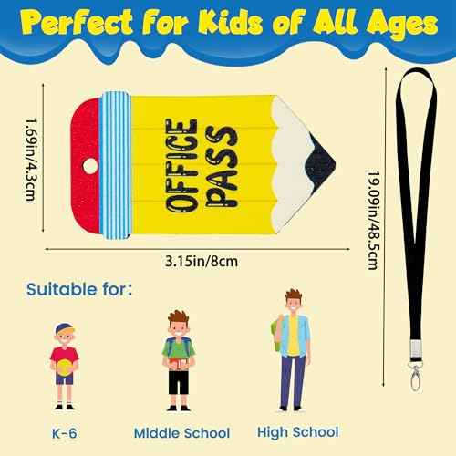 Classroom Hall Passes for Teacher, 6 Pcs Durable Bathroom Pass Lanyards for Students Management, School Supplies for Restroom Library Office and Nurse