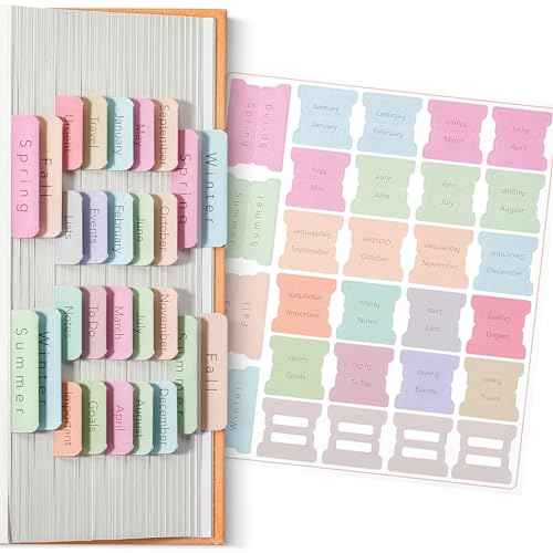 Mr. Pen- Monthly and Seasonal Tabs, 84 pcs, Colorful, Month Tabs for Planners, Journals, and Notebooks