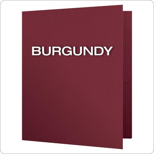 Oxford Two Pocket Folders - Textured Burgundy Paper | Letter Size, Ideal for School & Office - 25 Pack