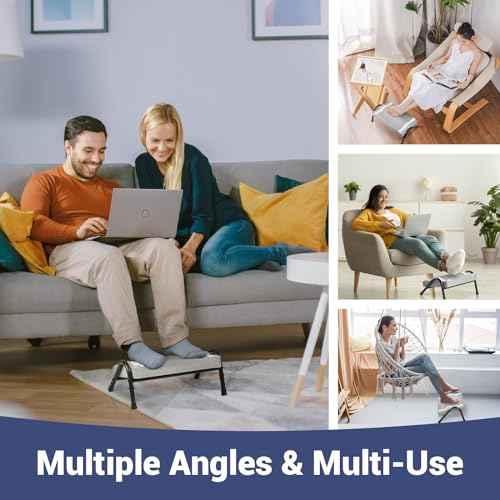 Foot Rest for Under Desk at Work,Ergonomic Foot Rest for Office Use, Heights,Relieving Pain in Lower Back, Hip, Knee (Grey)