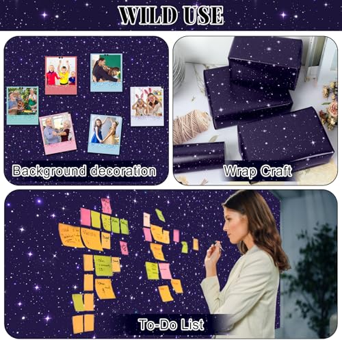 Purple Galaxy Space Bulletin Board Roll 15.55" x 40ft - Non-Woven Fabric Classroom Decor
