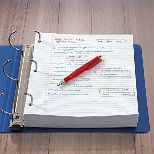 Oxford Loose Leaf Paper, Filler Paper, Notebook Paper, 8" x 10-1/2", Wide Rule, 3-Hole Punched, 2,000 Sheets for 3 Ring Binders, 4 Packs of 500, White (62379)