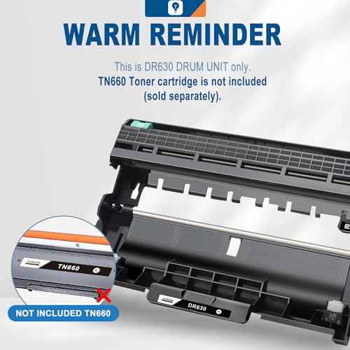 Ankink DR630 Compatible Drum Unit (Not Toner) Replacement for Brother DR-630 DR660 660 for MFC-L2700DW L2720DW L2740DW HL-L2300D L2320D L2340DW L2360DW L2380DW DCP-L2540DW Laser Printer,2 Pack