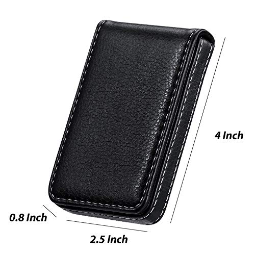 Outus Business Card Holder Wallet PU Leather 2 Pack Black & Coffee Classic