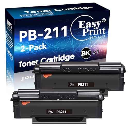 EASYPRINT PB-211 Toner Cartridge Replacement for Pantum PB-211 PB211 PB-211E PB211EV Toner Cartridge Compatible with Pantum P2502W P2500W M6552NW M6550NW M6600NW M6602NW Series (Black, 2-Pack)