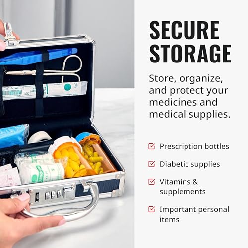 Vaultz 3-Pack Locking Medicine Case Briefcase Style with 3-Digit Combination