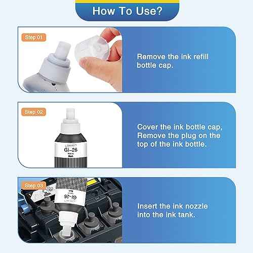 GI-26 GI26 GX7021 Ink Refill Bottles Compatible for Canon 26 GI-26 GI26 Ink Bottles, Compatible for Canon MAXIFY GX6021 GX7021 GX7020 GX6020 GX4020 GX5020 GX3020 GX6120 Megatank Printer