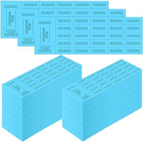 Kosiz 1600 Sheets Raffle Ticket Sheets Blue Chinese Auction Tickets with 25 Bid Numbers Per for Fundraising Basket Silent Auction Activity Fundraiser Prizes Church Events