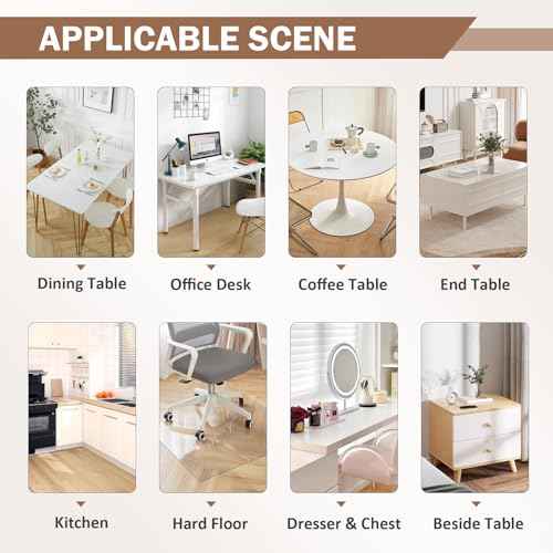 LovePads 1.5mm Thick 22 x 54 Inch Clear Table Cover Protector, Clear Table Protector, Plastic Table Cover, Table Pad for Dining Room Table, Clear Desk Mat Desk Protector for Writing Desk, Coffee Table