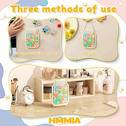 Personalized Magnetic Reward Jar, Smiley Faces Jar with Colorful Letter Stickers, Ideal for Classroom Reward System, Home Chore Chart, Positive Behavior Training (42PCS Smiley)