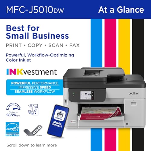 Brother INKvestment 5010 Wireless Color Inkjet All-in-One Printer with Touchscreen