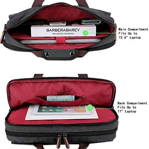 Stylish 17 inch Canvas Laptop Bag Messenger Bag Briefcase Vintage Crossbody Shoulder Bag Military Satchel for Men BC-07