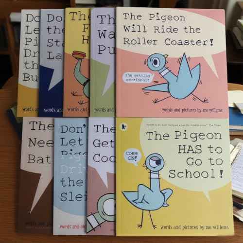 9PCS Pigeon Books Dont Let The Pigeon Drive The Bus Book Series Set, Pigeon Books Collection for Kids