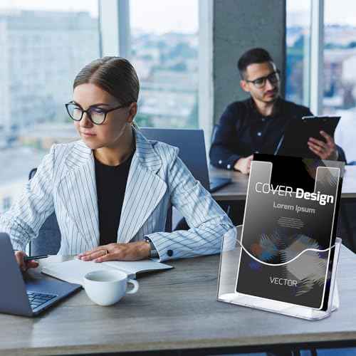 8'' x 10'' Clear Acrylic Literature Shield for 8. 5'' x 11'' Brochure Magazine Holders Clear Brochure Holders Shield to Keep Papers from Falling Forward for Marketing Store Shopping Office(12 Pcs)