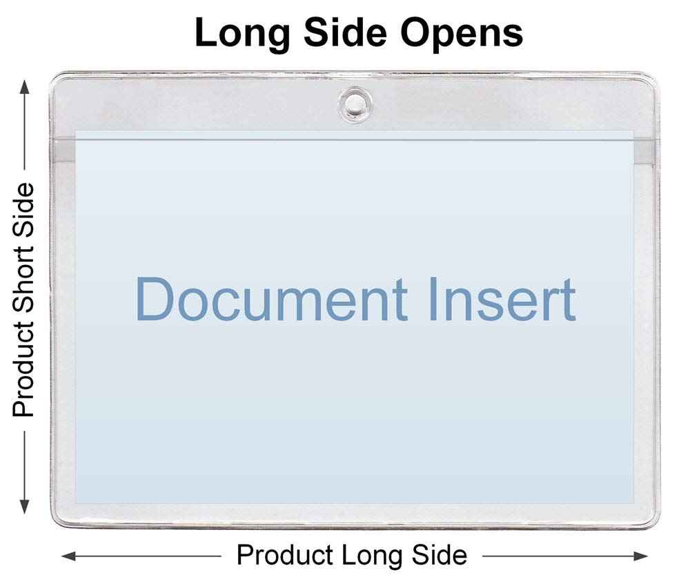 4 1/4 x 6 1/2 Job/Shop Ticket Holder Vinyl Plastic Sleeve, Set of 100, Long Side Opening, Durable 7.5 mil Crystal Clear Vinyl