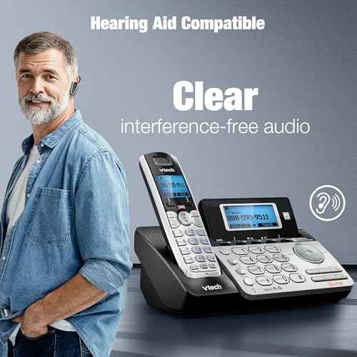 VTech DS6151-2 2 Handset 2-Line Cordless Phone System for Home or Small Business with Digital Answering System & Mailbox on Each line, Silver