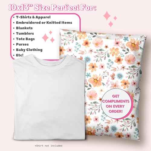 Picksie Mailers - Boho Poly Mailers 10x13 100 Pack Bundle Bulk Polymailers Shipping Supplies for Small Business Boutique Envelope for Clothing Cute Designer Plastic Bags - Boho Bundle