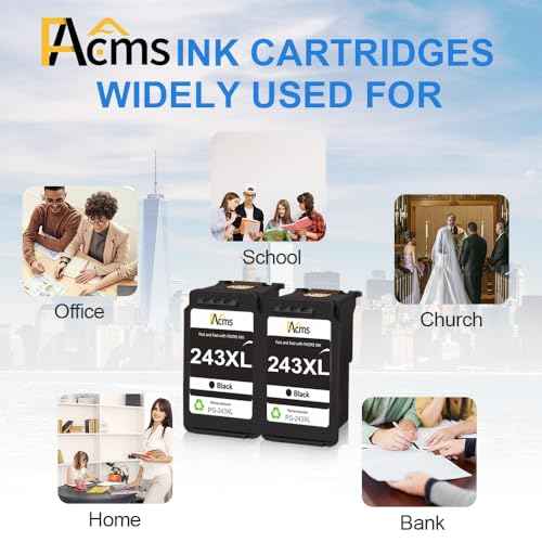 PG-243XL Ink Cartridge Black Replacement for Canon 243 243xl PG 243 Combo Pack for PIXMA MX490 MG2500 MG2522 MG2922 TS3122 TS3322 TS202 TR4520 TR4522 Printers (2 Black)