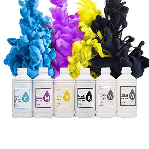 CISinks Premium DTF Ink Bottle Refill Set 1000ML- Direct to Film Heat Transfer Printing, Conversion Kit, Compatible w/DTF Film-White