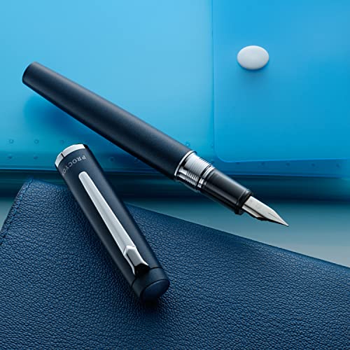 Platinum Fountain Pen PROCYON Deep Sea Fine Point PNS-5000#50-F With Kanji LOVE Sticker, Blue, 5.5x0.56 in