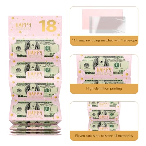 18th Birthday Pink Money Envelope Gift Set for Women & Girls - Pack of 1