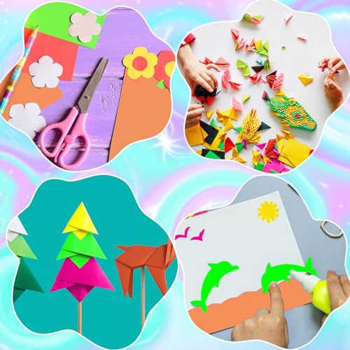 Tenceur 50 Pieces Neon Poster Board 22" x 28" Neon Construction Paper 250 Gsm/90 lb Cardstock Large Bright Fluorescent Poster Board for School Craft Project Presentation Drawing Graphic Display