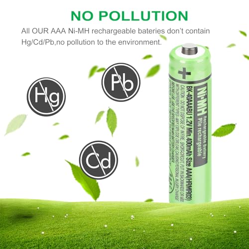 OSIM 4Pack AAA Rechargeable Batteries 400mAh NiMH for Panasonic Phones & Electronics - Variation: 400-4PCS