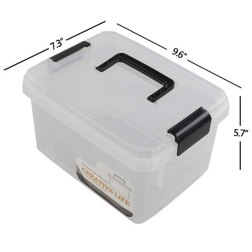 Nicesh 4.5 L Plastic Storage Box, Clear Latch Box, 4-Pack